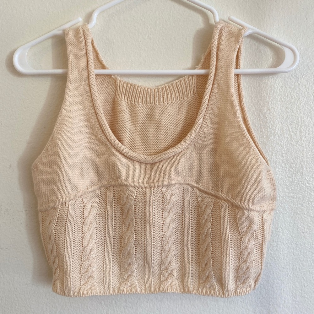 Knitted Cream Tank Top